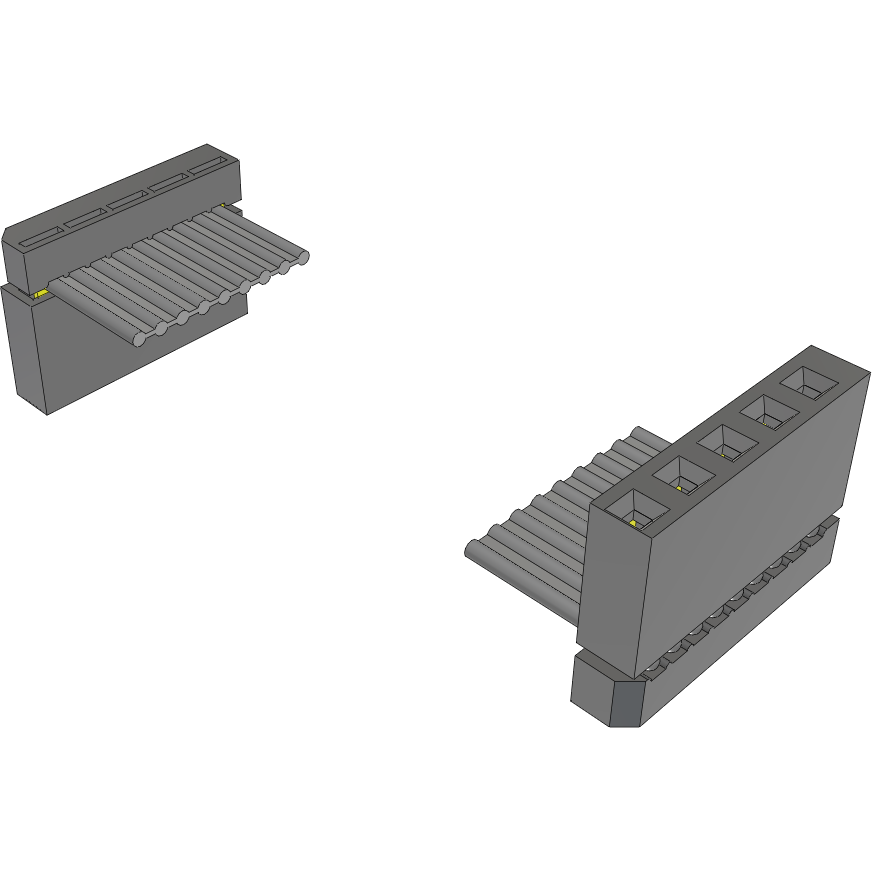 Samtec-IDSS-05-D-09.00-RW-R Flachband Kabelbaugruppen Cable Assembly 0.228m 28AWG 2.54mm 5 to 5 POS IDC Connector to IDC Connector F-F Bulk