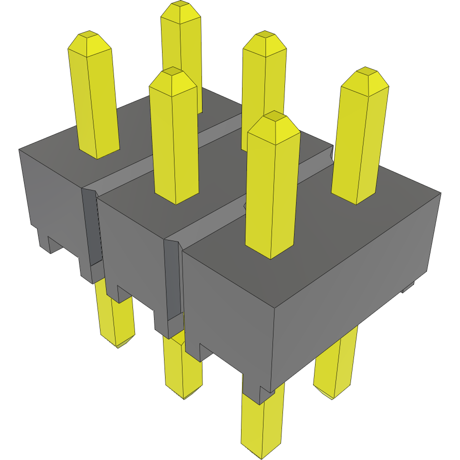 Samtec-TSW-103-05-L-D-LL Steckverbinderleisten und Leiterplattenbuchsen Conn Unshrouded Header HDR 6 POS 2.54mm Solder ST Top Entry Thru-Hole Bulk