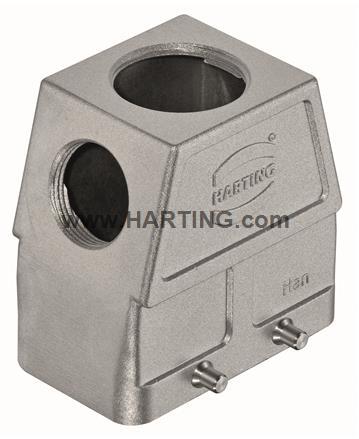 HARTING-19628100596 Adaptateurs pour manchons thermorétractables Hood 90°/180° 10B Shell Size Aluminum Die Cast Double Lock Han®