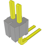 Conn Unshrouded Header HDR 2 POS 1.27mm Solder RA Side Entry Thru-Hole Layer