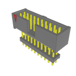 Conn Elevated Shrouded Header HDR 20 POS 2.54mm Solder ST Top Entry Thru-Hole Layer