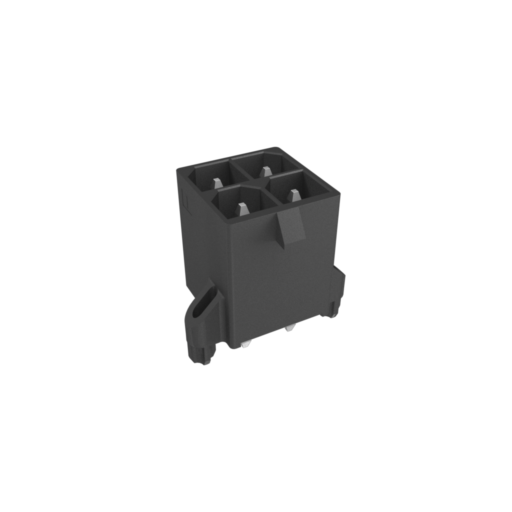 Amphenol Communications Solutions-10142708-04200LF Steckverbinderleisten und Leiterplattenbuchsen Minitek®‚ Pwr 5.70mm Vertical Through Hole Header, 4 Positions, Tin Plating, Glow Wire Compatible, Halogen Free