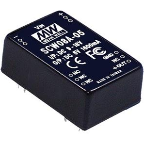 MEAN WELL-SCW08B-05 DC to DC Converter and Switching Regulator Module Module DC-DC 1-OUT 5V 1.6A 8W 8-Pin Tube