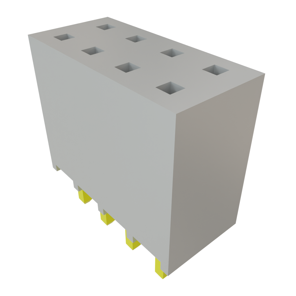 Samtec-SSQ-104-01-F-D Connector Headers and PCB Receptacles Conn Socket Strip SKT 8 POS 2.54mm Solder ST Top Entry Thru-Hole Bulk
