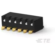 TE Connectivity-EDSP06SGRFNTR04 Conmutador DIP Switch DIP ON OFF SPST 6 Short Piano 0.025A 24VDC Gull Wing 2000Cycles 2.54mm SMD T/R