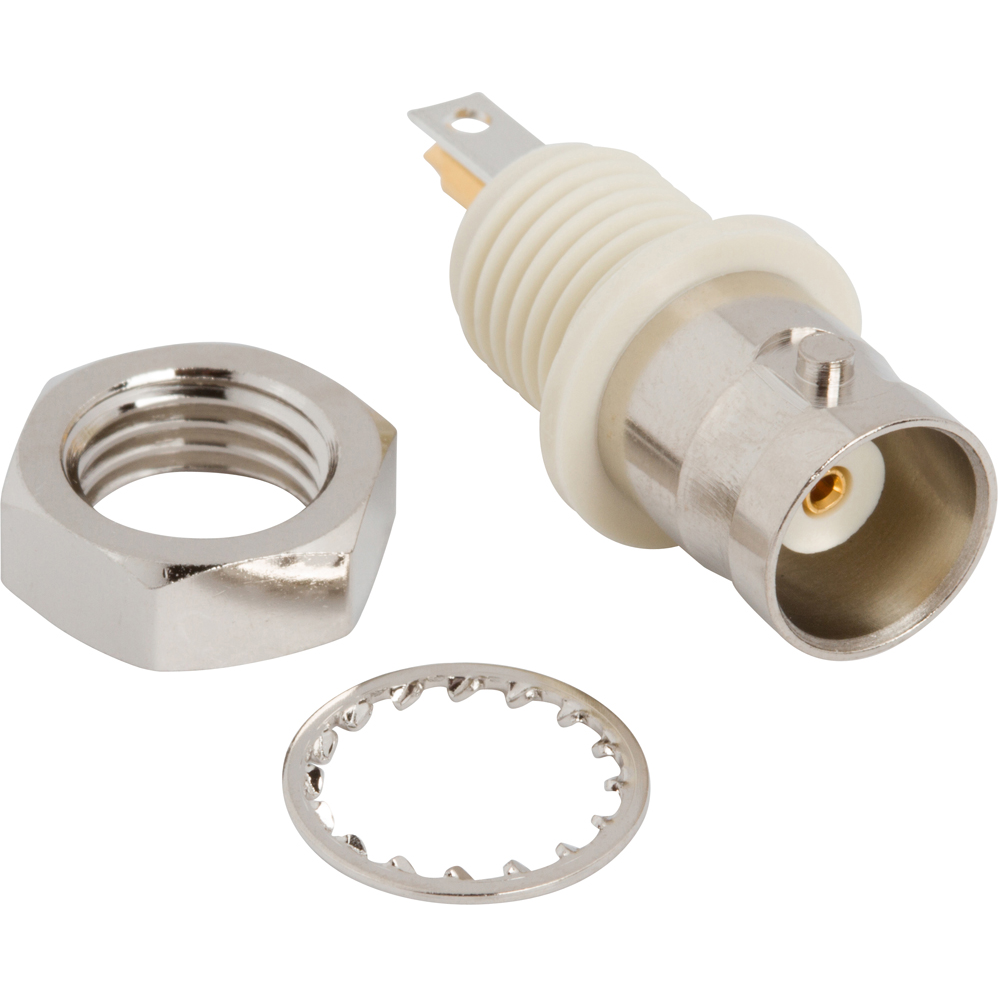 Amphenol RF-031-6290 RF-Steckverbinder Conn BNC 0Hz to 1GHz 50Ohm Solder Cup ST Panel Mount RCP Gold