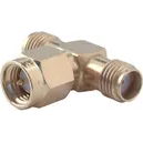 HUBER+SUHNER-43_SMA-50-0-1/111_NE RF-Steckverbinder Conn SMA Adapter 0Hz to 18GHz 50Ohm T Style PL/(2)RCP Gold Over Nickel Single