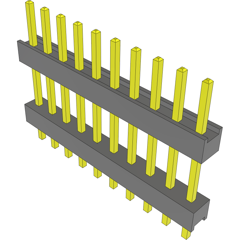Samtec-DW-10-09-T-S-435 Steckverbinderleisten und Leiterplattenbuchsen Conn Board Stacker HDR 10 POS 2.54mm Solder ST Top Entry Thru-Hole Bulk