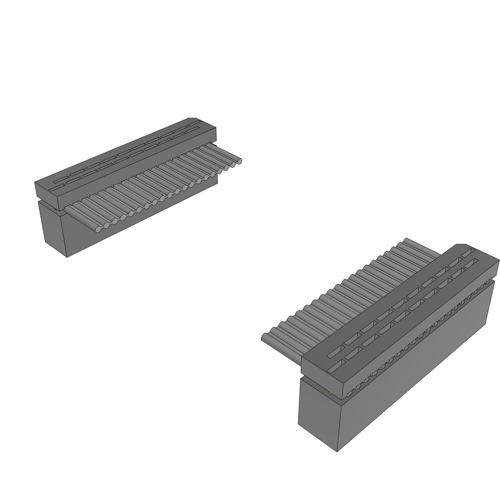 Samtec-IDSD-10-D-02.00-G Flachband Kabelbaugruppen Cable Assembly 0.05m 28AWG 1.27mm 20 to 20 POS IDC Connector to IDC Connector F-F Bulk
