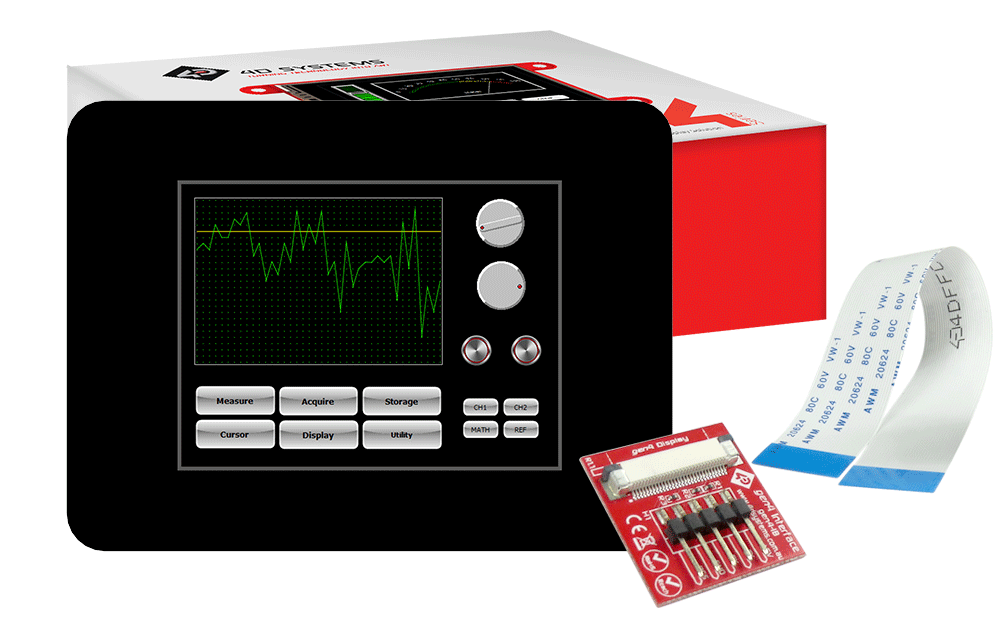 4D Systems-GEN4-ULCD-24D-CLB TFT-Module 2.4", 240x320 pixels, slim Intelligent Display Module with embedded DIABLO16 processor with Cover Lens Bezel