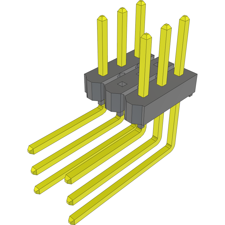 Samtec-TSW-202-09-S-T-RA Steckverbinderleisten und Leiterplattenbuchsen Conn Unshrouded Header HDR 6 POS 5.08mm Solder RA Side Entry Thru-Hole Bulk