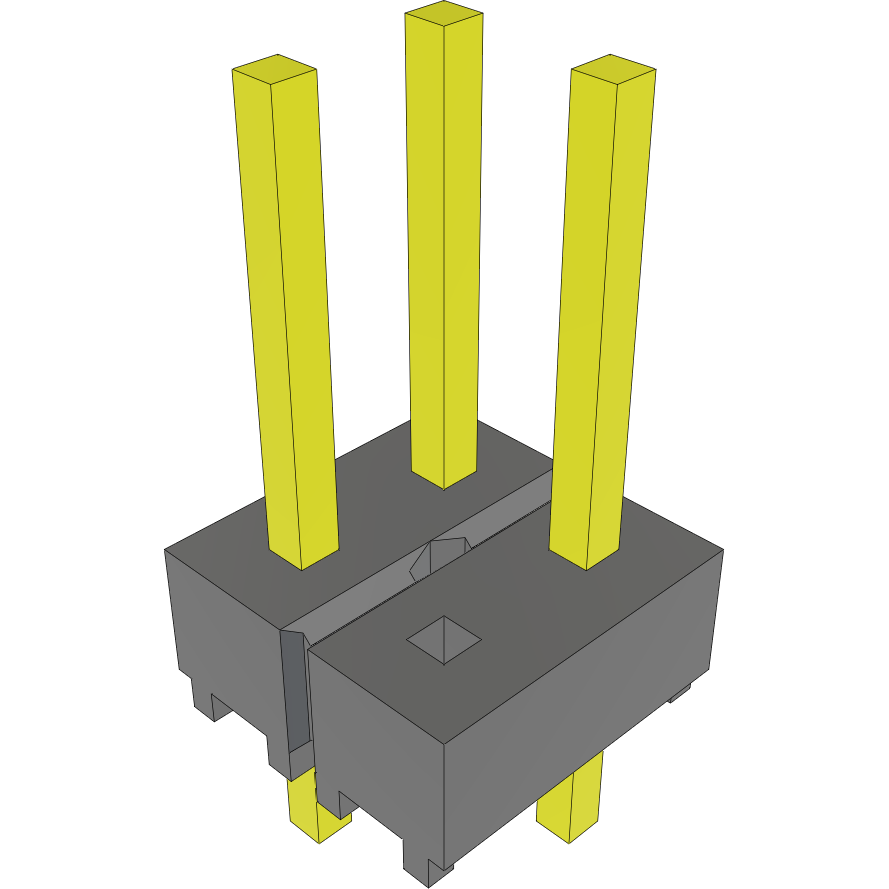 Samtec-MTSW-102-23-G-D-250-003 Steckverbinderleisten und Leiterplattenbuchsen Conn Unshrouded Header HDR 4 POS 2.54mm Solder ST Top Entry Thru-Hole Bulk