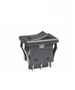 NKK Switches-JWMW22RAA Switch Rocker Switch Rocker ON None ON DPDT Quick Connect/Solder Lug Curved Rocker 10A 250VAC 30VDC 25000Cycles