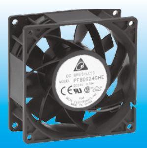 Delta Electronics-PFB0912DHE-F00 Gebläse und Lüfter DC Fan Axial Ball Bearing 12V 7V to 13.2V 175.03CFM 66.5dB 92 X 92 X 38mm