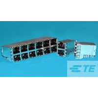 TE Connectivity-1888315-1 Steckverbinder, Telefon und Telekommunikation 2X4 OFFSET STK MJ,SHLD,G/Y LED ampGND