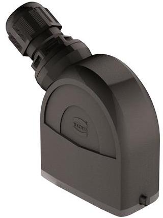 HARTING-19463100546 Schrumpfbalgenadapter Hood 90° 10A Shell Size Glass Filled Nylon/Glass Filled Polyamide Single Lock Han-Eco®