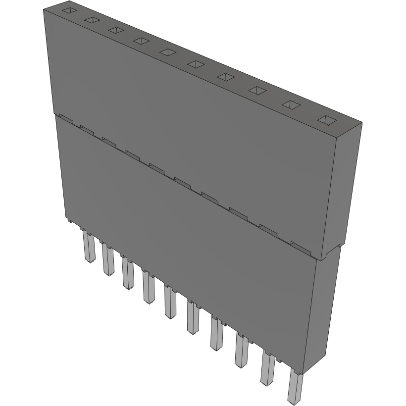 Samtec-ESQ-110-44-L-S Steckverbinderleisten und Leiterplattenbuchsen Conn Elevated Socket SKT 10 POS 2.54mm Solder ST Top Entry Thru-Hole Tube