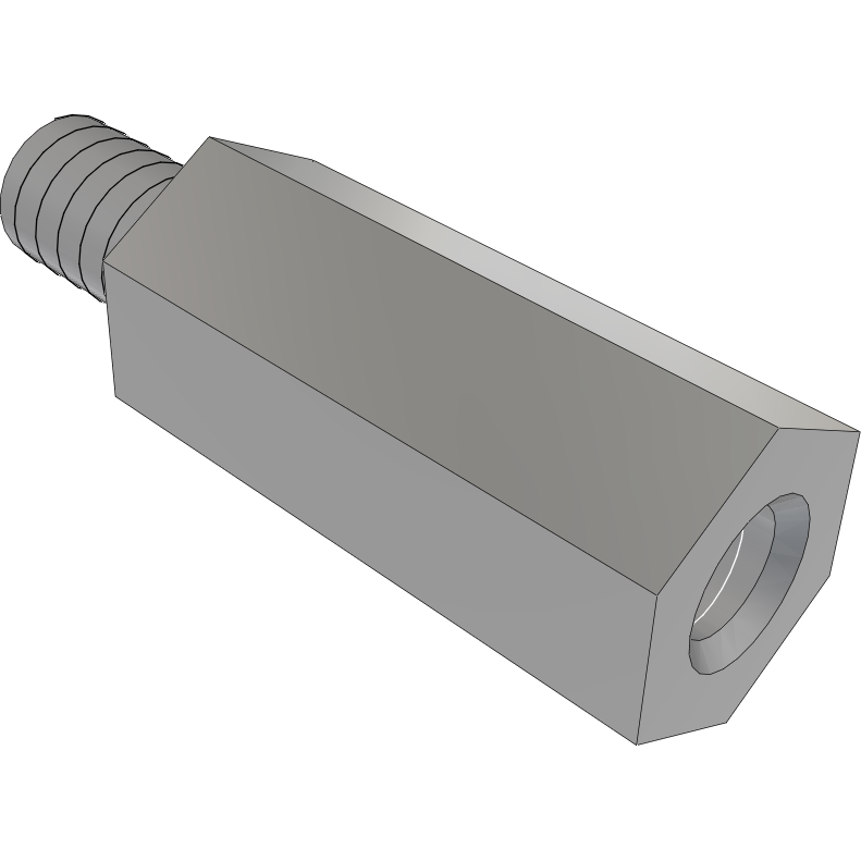 Samtec-SO-1115-03-01-02-N Distanzhülsen Standoff Hex M/F 4-40-THD 4.76mm-A/F 4.76mm-LG Stainless Steel 303