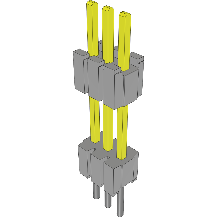 Samtec-DWM-03-55-L-S-380 Cabezales del conector y receptáculos PCB Conn Board Stacker HDR 3 POS 1.27mm Solder ST Thru-Hole Layer