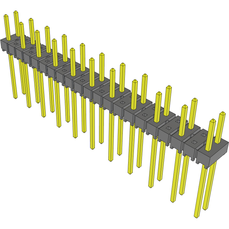 Samtec-TSW-211-10-T-D Steckverbinderleisten und Leiterplattenbuchsen Conn Unshrouded Header HDR 22 POS 5.08mm Solder ST Top Entry Thru-Hole Bulk