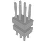 Conn Board Stacker HDR 6 POS 2mm Solder ST Top Entry Thru-Hole Bulk