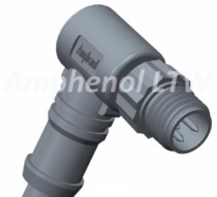 Amphenol-8P-03BMMM-SR7B01 Andere Kabelbaugruppen M Series, M8, A Code, Plastic, 3A, 03 pins, Male Connector, Male Contact, Right Angle, Screw Thread, Overmolded, Length 1000mm, IPX7
