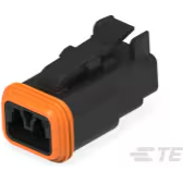 TE Connectivity-DT06-2S-CE06 Einzeladersteckverbinder, Gehäuse Conn Housing PL 2 POS Crimp ST Cable Mount Black Box