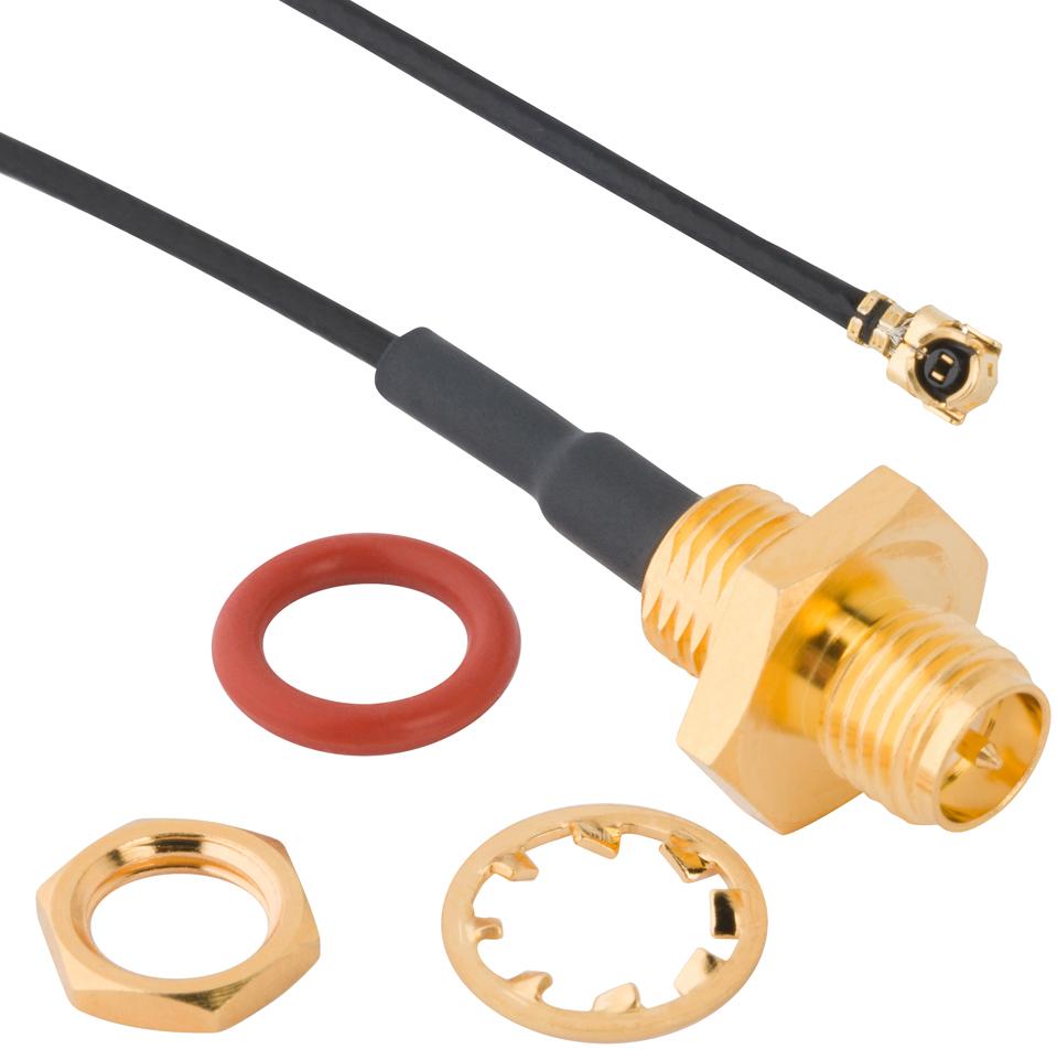 Amphenol RF-095-902-573-100 Cable Assembly Coaxial Cable Assembly Coaxial 0.1m SMA to AMC F-PL Bag