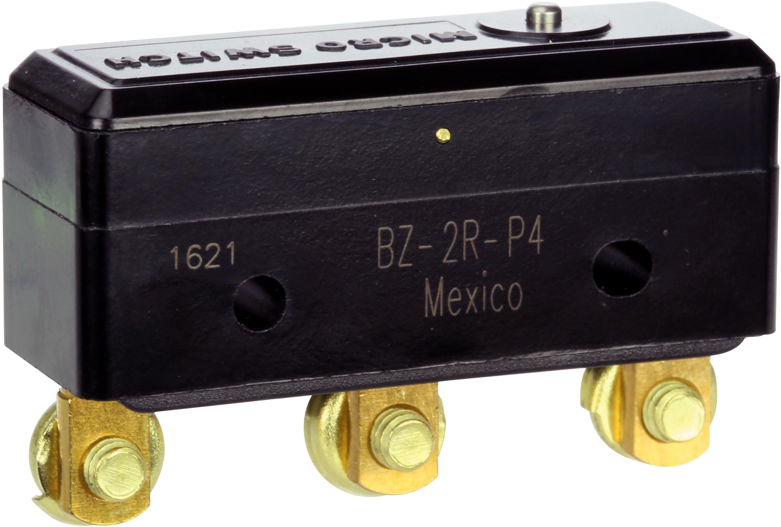 Honeywell-BZ-2R-P4 Interruptor de acción ultrarrápida Switch Snap Action N.O./N.C. SPDT Pin Plunger 16A 480VAC 250VDC 186.42VA 3.61N Screw Mount Screw