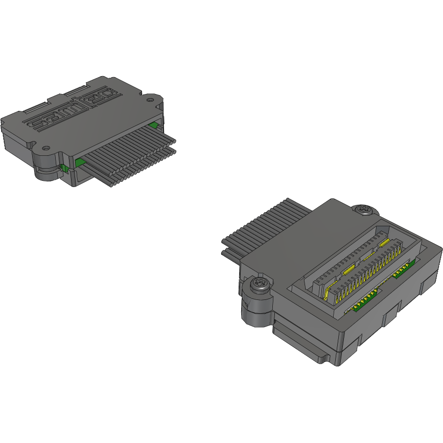 Samtec-EQCD-020-03.75-TBL-STL-1 Kabelbaugruppen Koaxial Cable Assembly Coax Micro Ribbon 0.1m 38AWG Micro High Speed Terminal to Micro High Speed Socket F-M Q STRIP® Bag