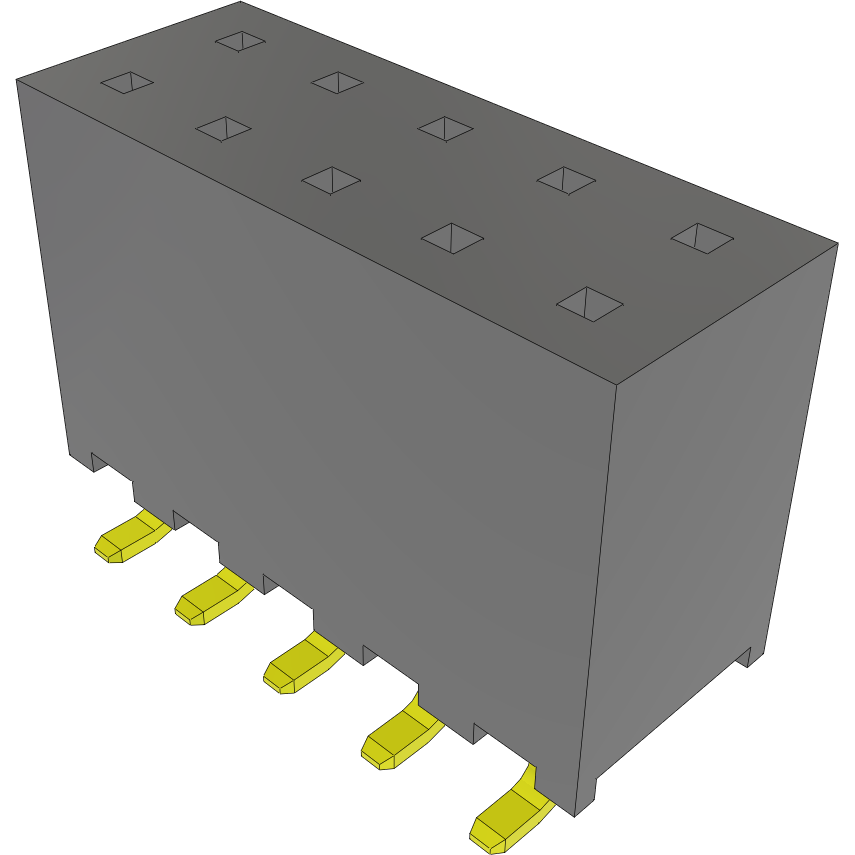 Samtec-SQW-105-01-F-D-VS-TR Steckverbinderleisten und Leiterplattenbuchsen Conn Socket Strip SKT 10 POS 2mm Solder ST Top Entry SMD T/R