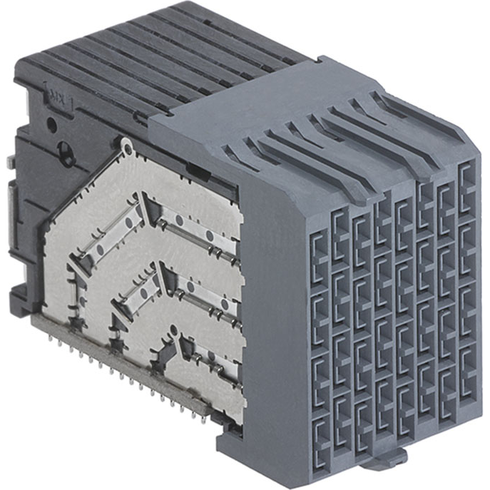 Molex-2040661120 Blackplane del conector Impel Plus 90 Ohm, 4-Pair Right-Angle Daughtercard, 1.9mm Pitch, Unguided, 10 Columns, 80 Circuits