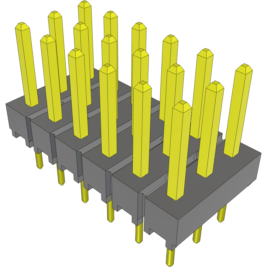 Samtec-TSW-106-26-S-T Cabezales del conector y receptáculos PCB Conn Unshrouded Header HDR 18 POS 2.54mm Solder ST Top Entry Thru-Hole Bulk