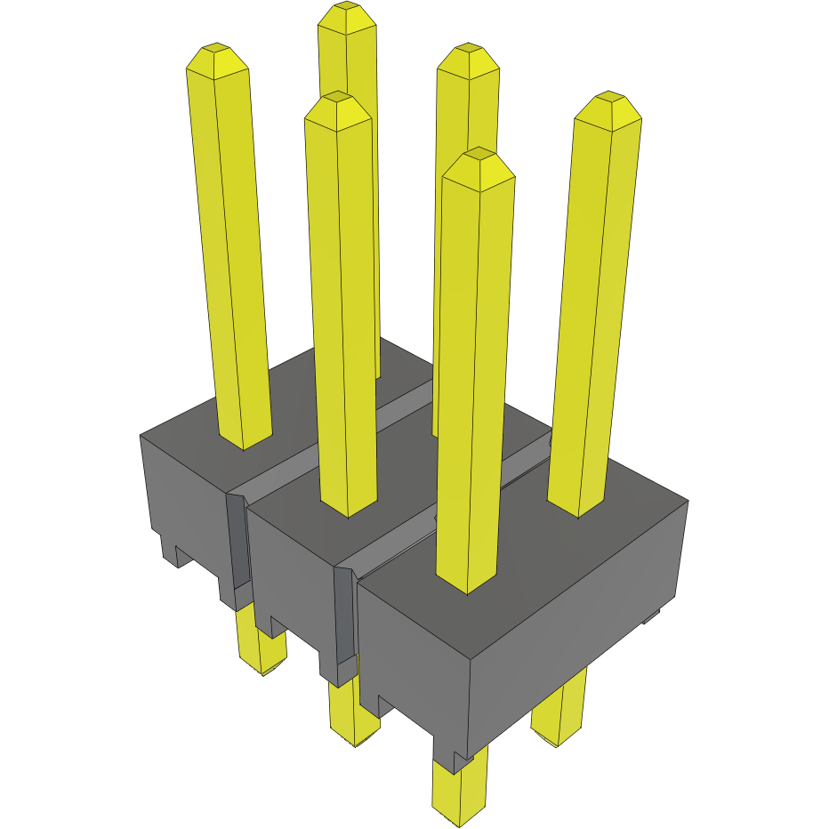 Samtec-TSW-103-24-T-D Steckverbinderleisten und Leiterplattenbuchsen Conn Unshrouded Header HDR 6 POS 2.54mm Solder ST Top Entry Thru-Hole Bulk