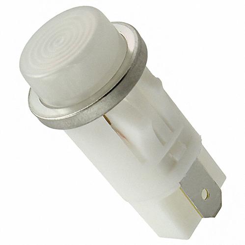 Visual Communications-1050QC4 Panel Mount Indicators Panel Mount Indicator Round 0.5" Neon 125V Tab White