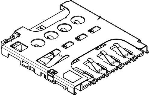 Molex-787275001 Steckverbinder, Speicherkarte Conn Micro SIM Card SKT 6 POS Solder RA SMD T/R