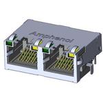 Conn RJ-45 F/F 16 POS 1.02mm Solder RA Thru-Hole 24 Terminal 2 Port Cat 5e