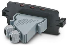 PHOENIX CONTACT-1143766 null ECS Family Faceplate, Ready For Integration Of One D-Sub 25 Connector, Screw Locking, Rated Ip66/67/69 When Combined With ECS Housing, Color Black (9005), Width 163 mm, Height 30 mm, Depth 62 mm