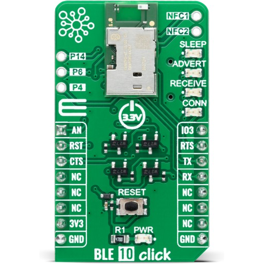 MikroElektronika-MIKROE-5135 Cartes et kits de développement RF/sans fil PAN1780-AT Bluetooth Click Board