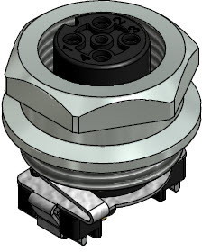 CONEC-43-02128 Connecteur circulaire Conn M12 Circular SKT 4 POS Solder ST SMD 4 Terminal 1 Port Bulk