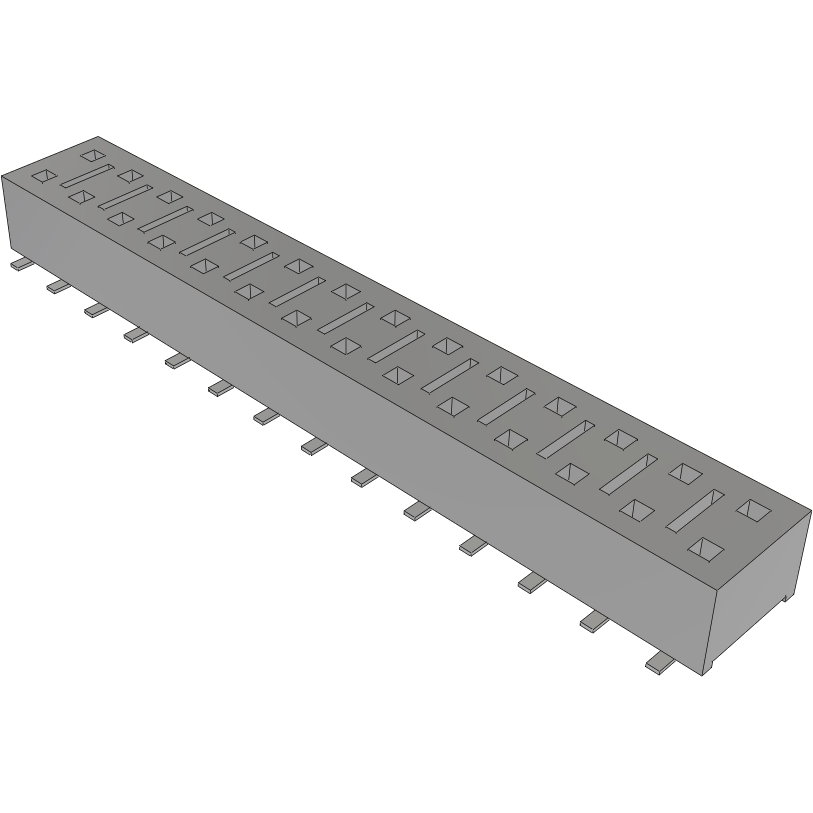 Samtec-HLE-114-02-L-DV-A Cabezales del conector y receptáculos PCB Conn Socket Strip SKT 28 POS 2.54mm Solder ST SMD Tube