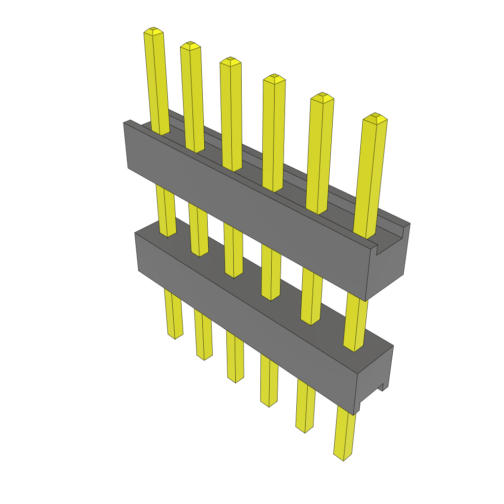 Samtec-ZW-06-09-T-S-355-190 Connector Headers and PCB Receptacles Conn Board Stacker HDR 6 POS 2.54mm Solder ST Top Entry Thru-Hole Bulk