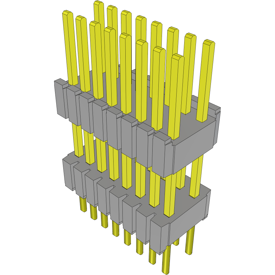 Samtec-DWM-08-57-G-D-354 Cabezales del conector y receptáculos PCB Conn Board Stacker HDR 16 POS 1.27mm Solder ST Thru-Hole Tube