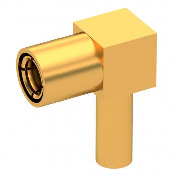 Radiall-2105-1521-003 RF-Steckverbinder Conn SMB PL 0Hz to 4GHz 50Ohm Crimp RA Cable Mount Gold