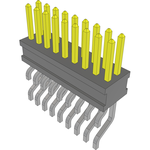 Conn Unshrouded Header HDR 18 POS 1.27mm Solder RA Side Entry SMD TIGER CLAW™ Layer