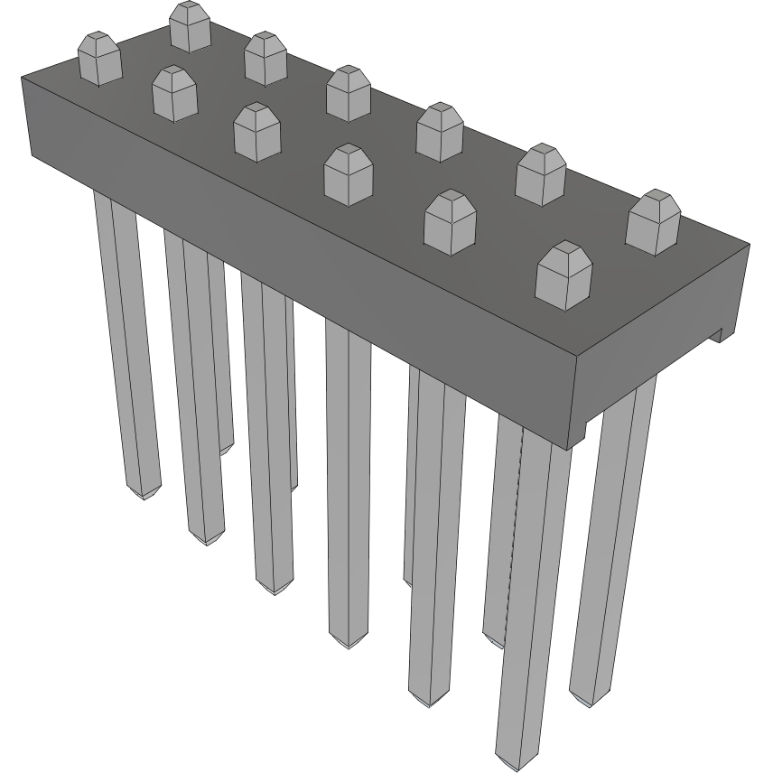 Samtec-MTMM-106-06-T-D-030 Steckverbinderleisten und Leiterplattenbuchsen Conn Unshrouded Header HDR 12 POS 2mm Solder ST Top Entry Thru-Hole Bulk
