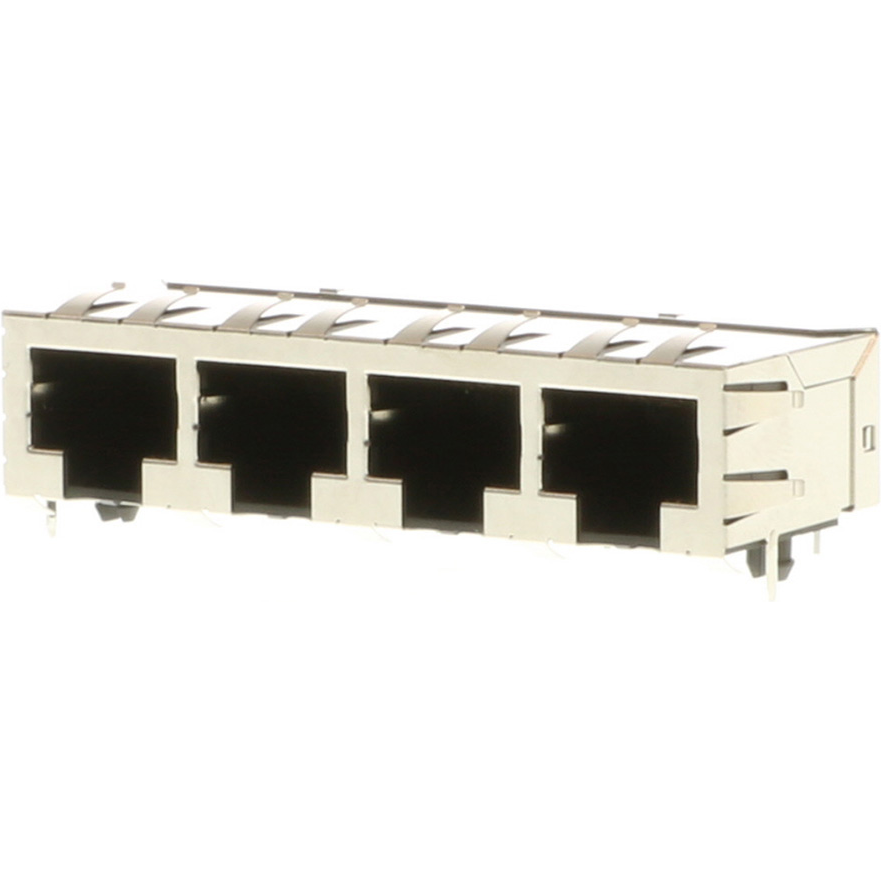 Molex-432238146 电话及电信连接器 Conn RJ-45 F 32 POS 2.54mm Solder RA Thru-Hole 32 Terminal 4 Port Cat 3/Cat 4 Tray