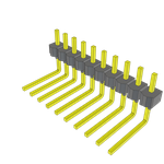 Conn Unshrouded Header HDR 10 POS 2.54mm Solder RA Side Entry Thru-Hole Bulk