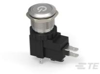 TE Connectivity-1-2364574-9 Druckknopfschalter Switch Push Button ON Mom SPDT Flush Round Button 16A 125VAC Momentary Panel Mount Quick Connect Loose