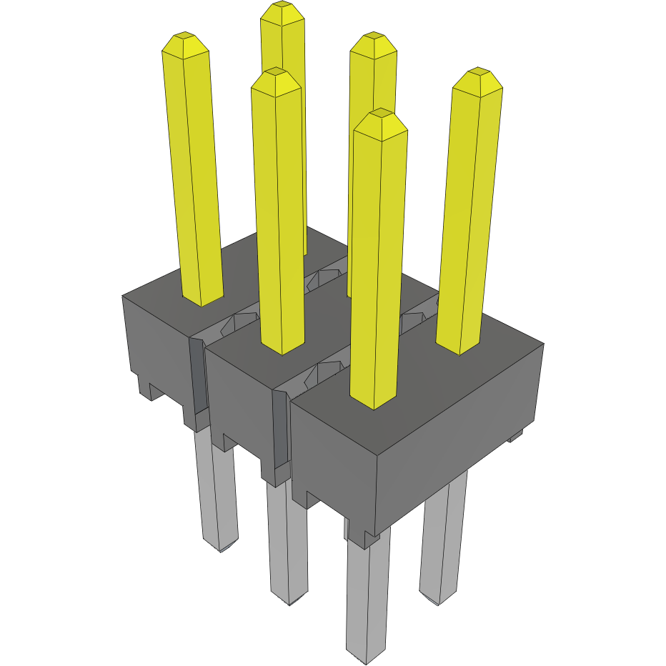 Samtec-HTSW-103-08-L-D Piastre connettori e prese PCB Conn Unshrouded Header HDR 6 POS 2.54mm Solder ST Top Entry Thru-Hole Bulk